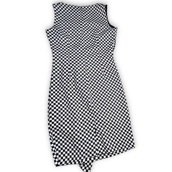 RINASCIMENTO Women’s Dress Checkered made in Italy Black White Sleeveless sz M - Picture 7 of 12